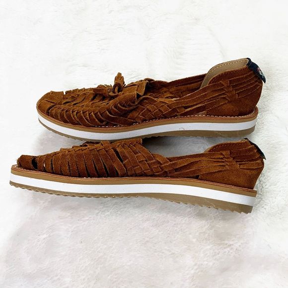 Pazos Mexican Shoes Size 6 23 Brown Leather Santa Clara Tassle Handmade - Picture 6 of 9